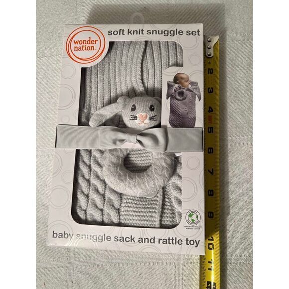 NWT Wonder Nation Two Piece Baby Rattle and Swaddle Set - Picture 6 of 7